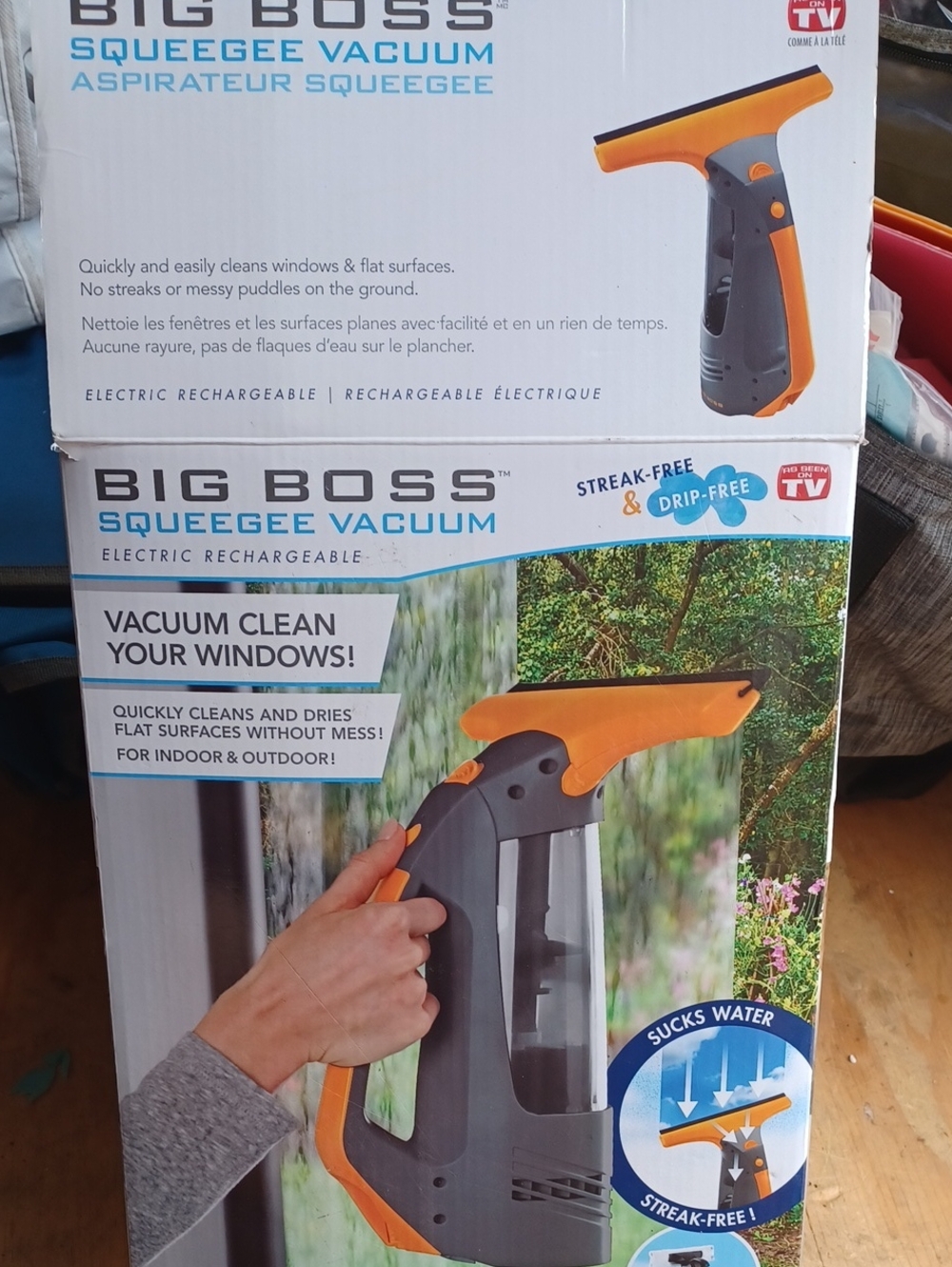 Squeegee Vacuum Window Cleaner - Orange/Gray